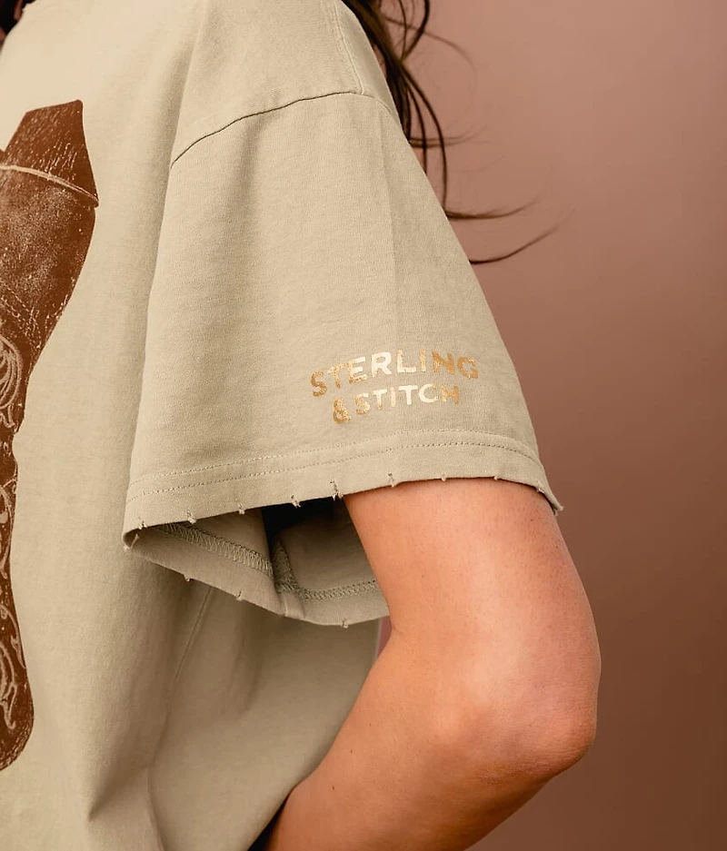 Floral Western Boot Oversized T-Shirt