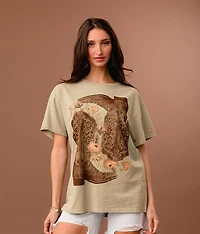 Floral Western Boot Oversized T-Shirt