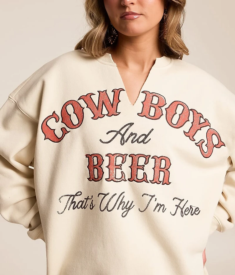 Cowboys & Beer Oversized Pullover
