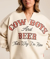 Cowboys & Beer Oversized Pullover