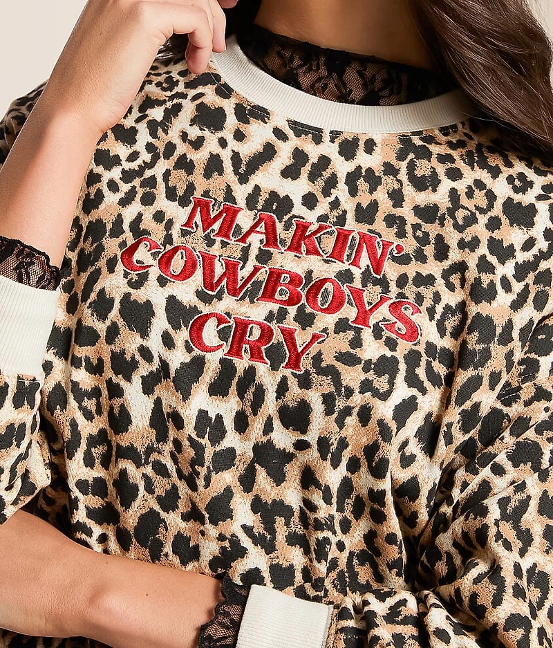 Makin' Cowboys Cry Cheetah Pullover