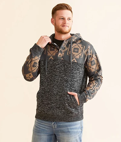 Jimmy Pieced Hooded Henley Sweatshirt