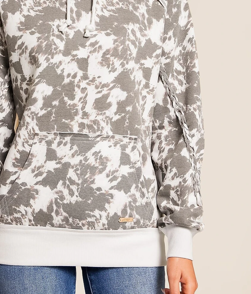 Fishtail Cow Print Hooded Sweatshirt