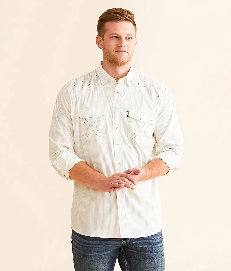 Dos Sol Western Striped Performance Stretch Shirt