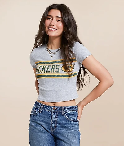 Junkfood Green Bay Packers Sideline Baby Cropped T-Shirt