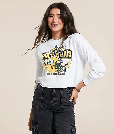 Junkfood Green Bay Packers Helmet Cropped Pullover