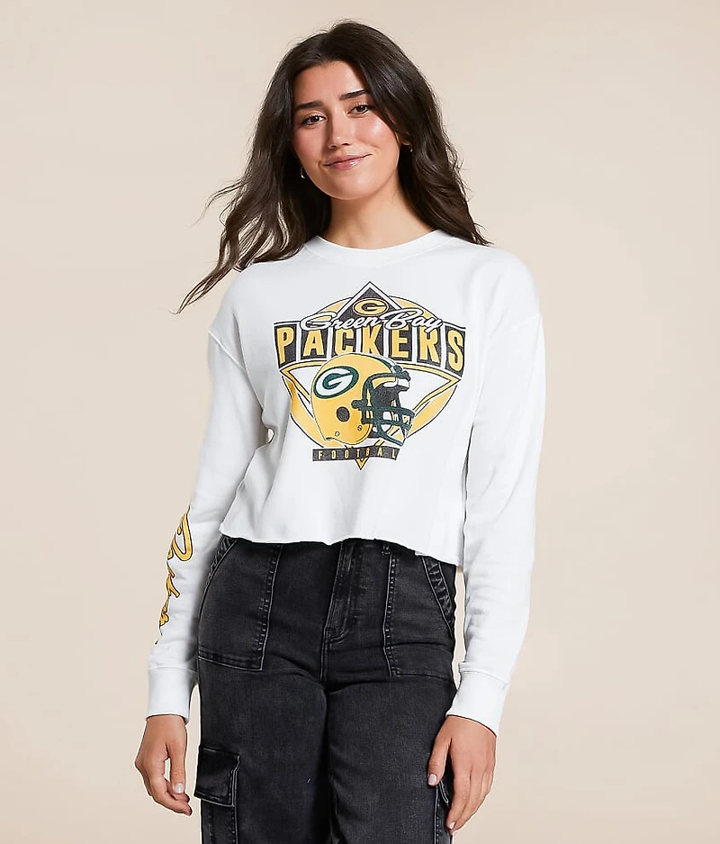Green Bay Packers Helmet Cropped Pullover