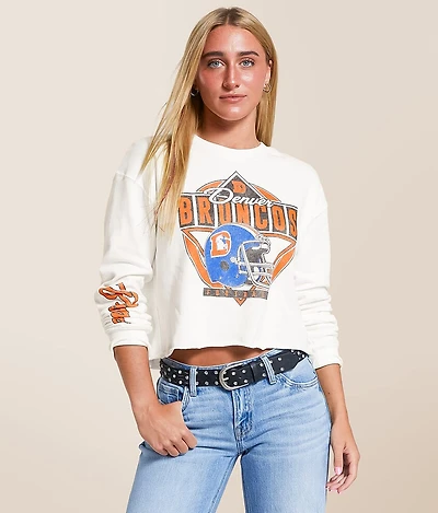 Junkfood Denver Broncos Helmet Cropped Pullover