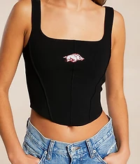 Arkansas Razorbacks Corset Cropped Tank Top