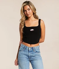 Arkansas Razorbacks Corset Cropped Tank Top