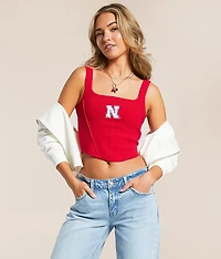 HYPE AND VICE Nebraska Huskers Cropped Tank Top