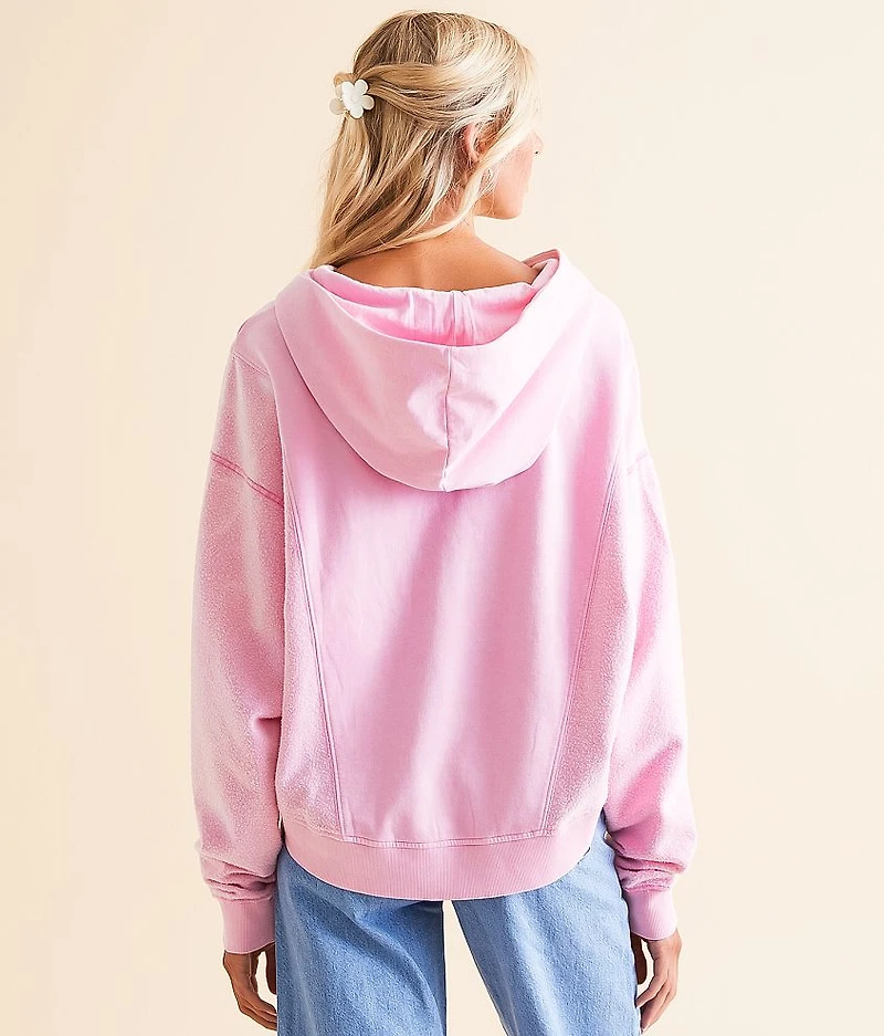 Cropped Reverse Fleece Hooded Sweatshirt