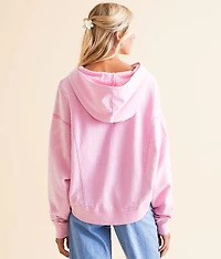 Cropped Reverse Fleece Hooded Sweatshirt