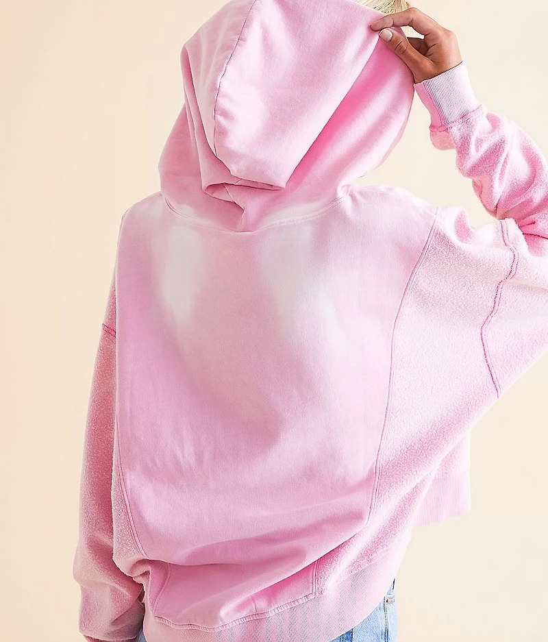 Cropped Reverse Fleece Hooded Sweatshirt