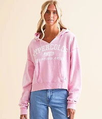 Cropped Reverse Fleece Hooded Sweatshirt