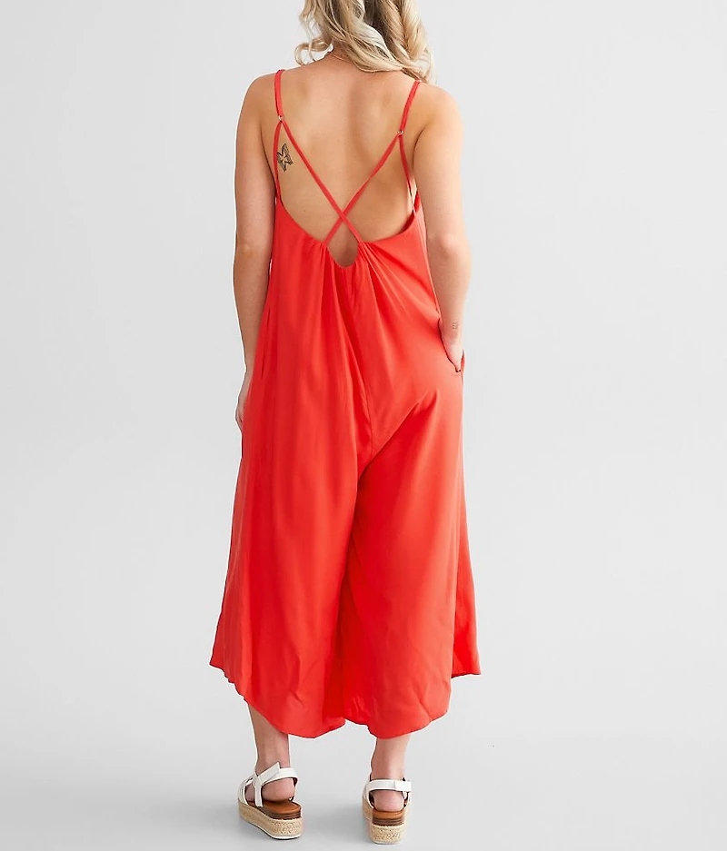 Flowy Wide Leg Cropped Jumpsuit