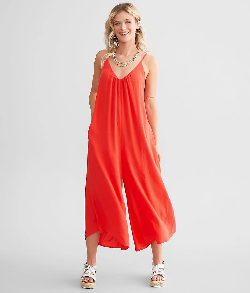 Flowy Wide Leg Cropped Jumpsuit