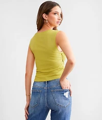 Ruched Surplice Tank Top