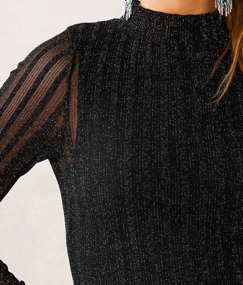 Linear Lurex Mesh Top