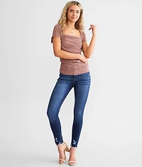 Metallic Shirred Top