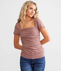 Metallic Shirred Top