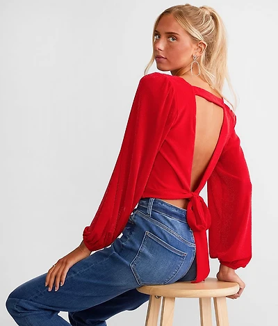 Metallic Cropped Top