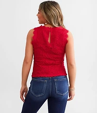 Floral Eyelash Lace Tank Top