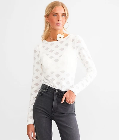 Checkered Mesh Top