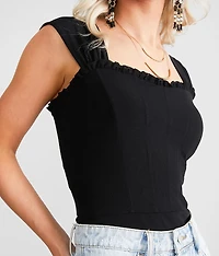 Ruffle Mesh Bodysuit