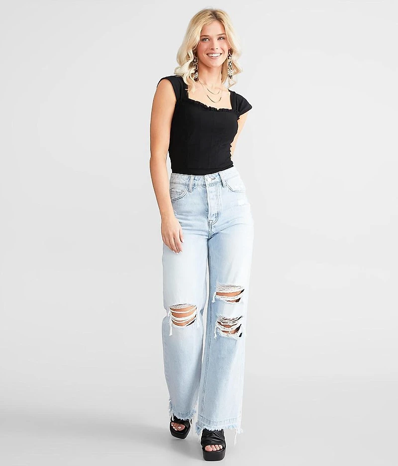 Ruffle Mesh Bodysuit