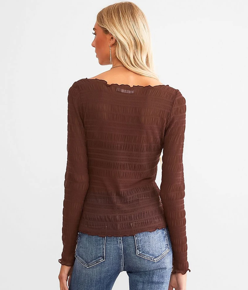 Ruched Mesh Top