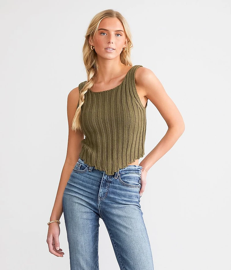 Chunky Ribbed Sweater Tank Top