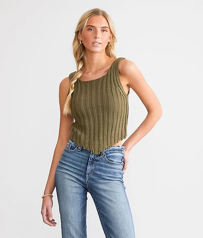 Chunky Ribbed Sweater Tank Top