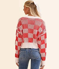 Checkered Chenille Sweater