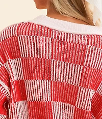 Checkered Chenille Sweater
