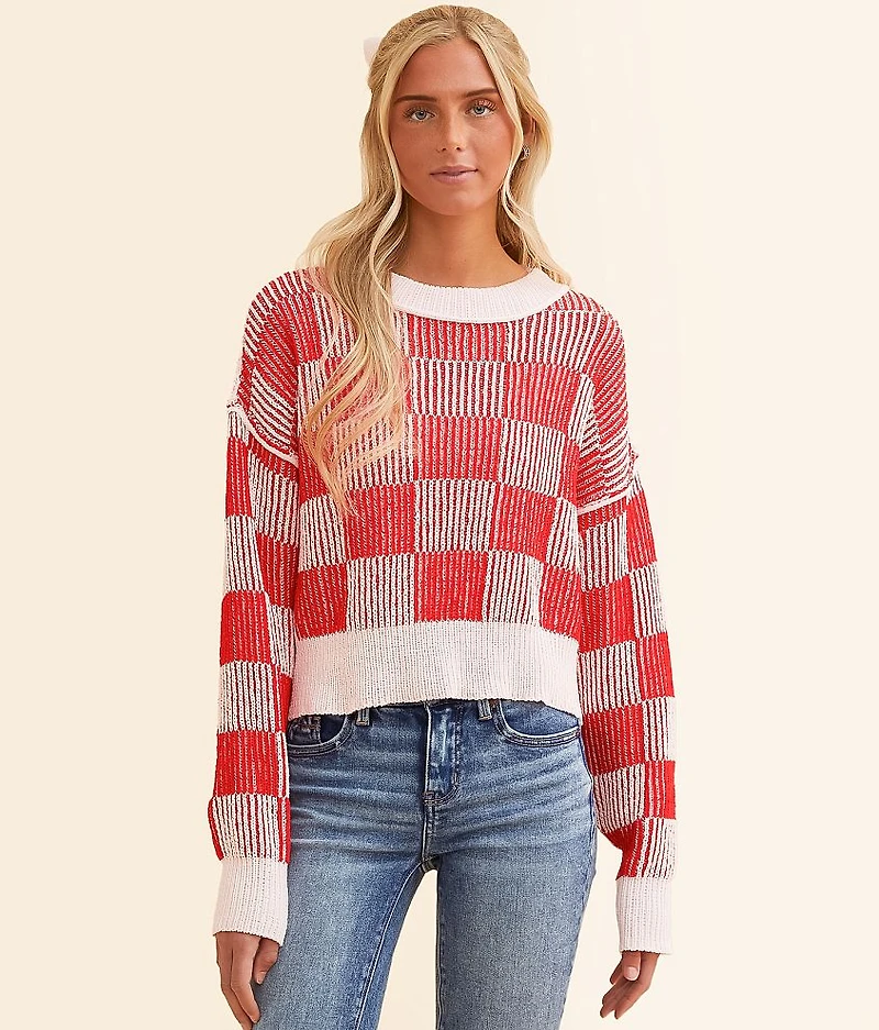 Checkered Chenille Sweater
