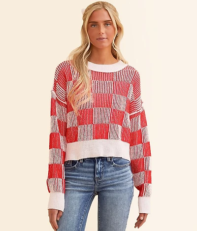 Checkered Chenille Sweater