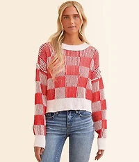 Checkered Chenille Sweater