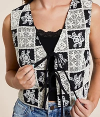 Checkered Crochet Vest