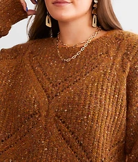 Diamond Stitch Marled Sweater