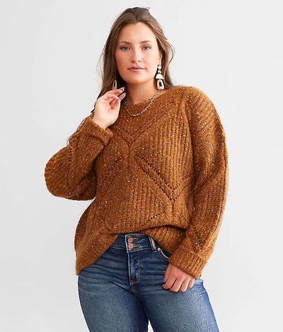 Diamond Stitch Marled Sweater