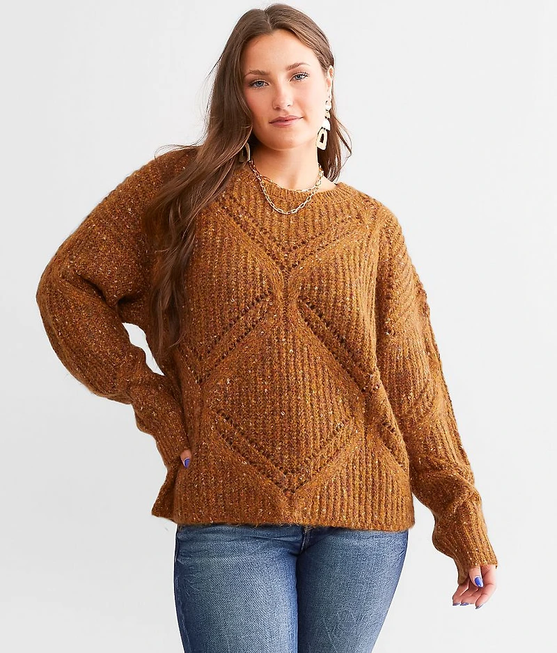 Diamond Stitch Marled Sweater
