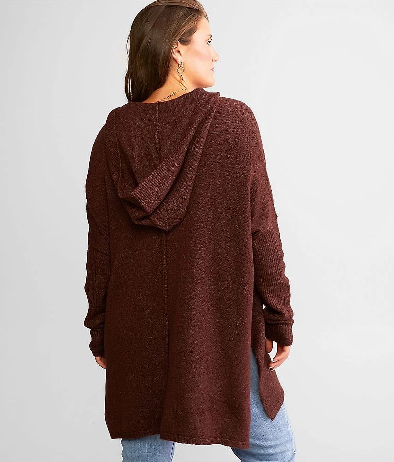 Oversized Open Weave Hooded Sweater