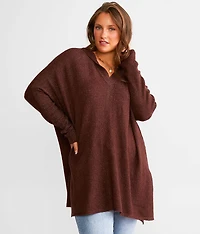 Oversized Open Weave Hooded Sweater