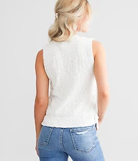 Lace-Up Knit Tank Top