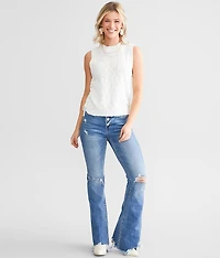 Lace-Up Knit Tank Top