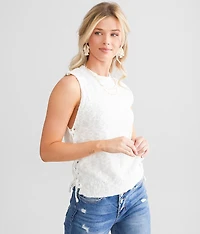 Lace-Up Knit Tank Top