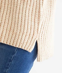 Oversized Split Neck Sweater