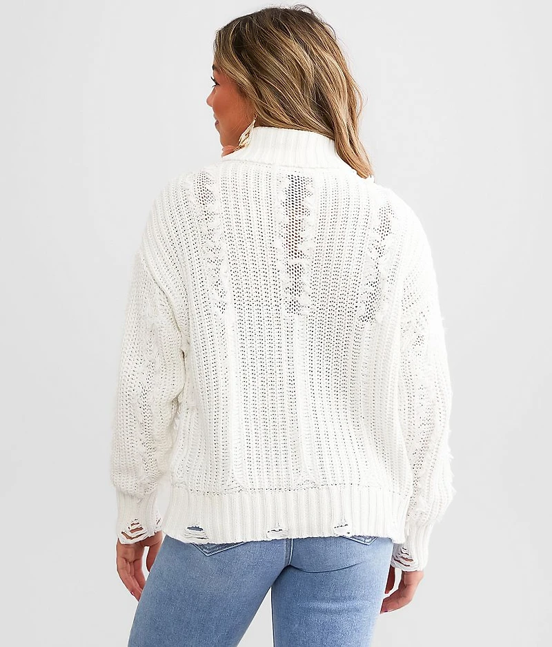 Destructed Turtleneck Sweater