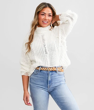 Destructed Turtleneck Sweater